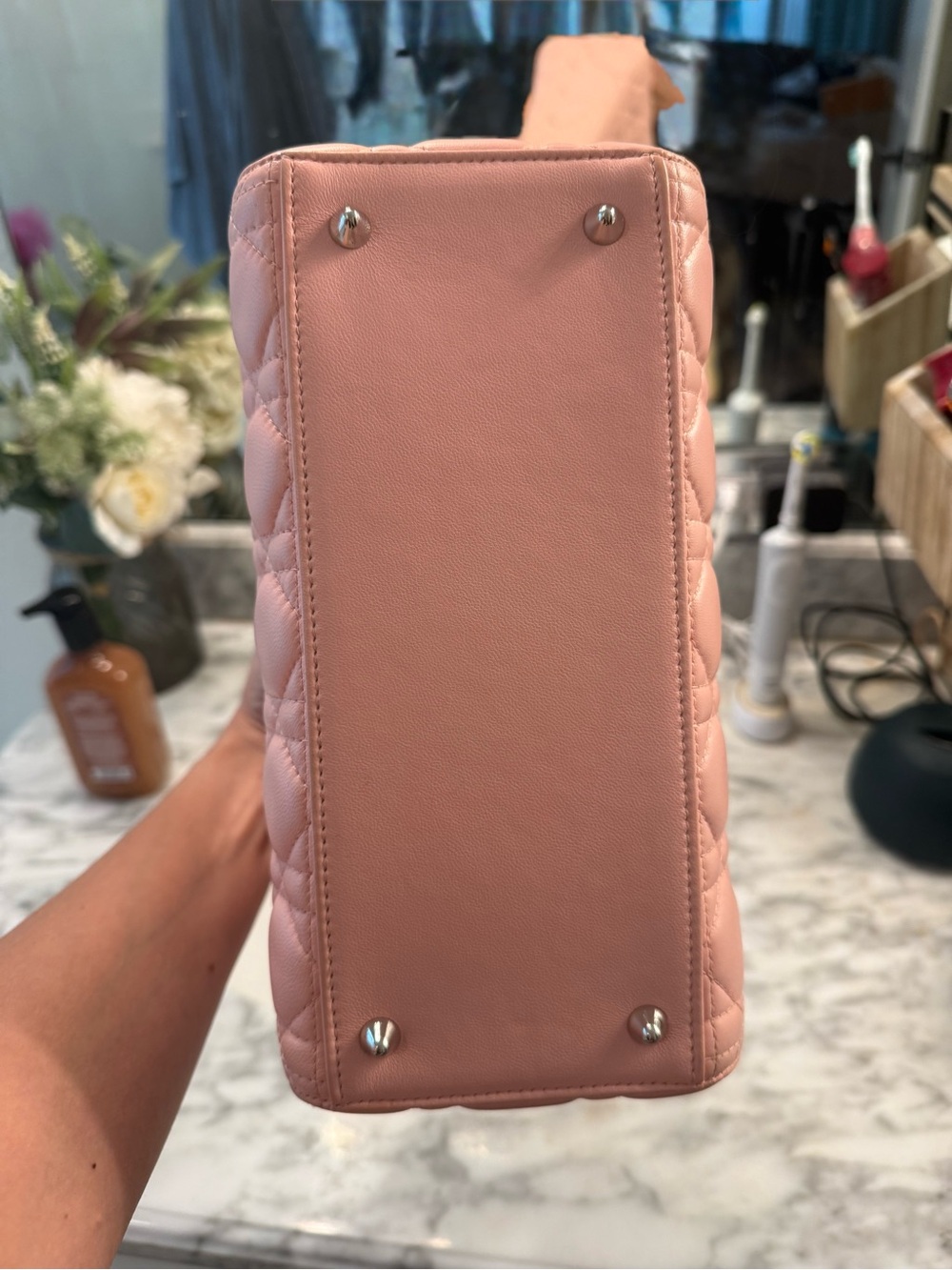 Dior Pink Quilted Leather Lady Dior with Silver Hardware - Picture 3 of 7